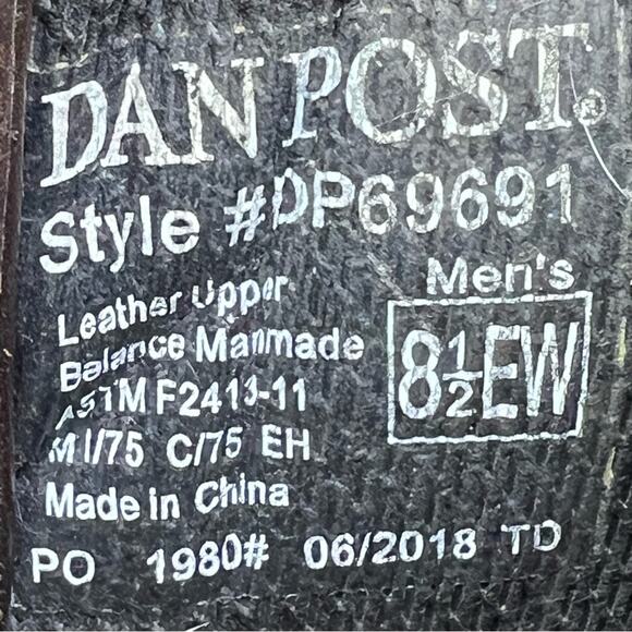 Dan Post DP69691 Men Albuquerque Brown Leather Waterproof Steel Toe Boots 8.5D - Picture 8 of 9